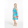 imageGirl Hawaiian Round Neck with Ruffle Dress in Day Dream BloomPretty Tropical Turquoise