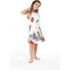 imageGirl Hawaiian Round Neck with Ruffle Dress in Day Dream BloomPretty Tropical White