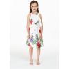 imageGirl Hawaiian Round Neck with Ruffle Dress in Day Dream BloomPretty Tropical White