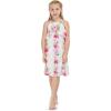 imageGirl Hawaiian Round Neck with Ruffle Dress in Pink Hibiscus VinePink Hibiscus Vine
