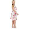 imageGirl Hawaiian Round Neck with Ruffle Dress in Pink Hibiscus VinePink Hibiscus Vine