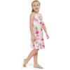 imageGirl Hawaiian Round Neck with Ruffle Dress in Pink Hibiscus VinePink Hibiscus Vine