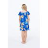 imageGirl Hawaiian Short Sleeve Simple Muumuu Ruffle Dress in Hibiscus BlueHibiscus Blue