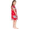 imageGirl Hawaiian Short Sleeve Simple Muumuu Ruffle Dress in Hibiscus BlueHibiscus Red