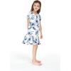 imageGirl Hawaiian Short Sleeve Simple Muumuu Ruffle Dress in Midnight BloomDay Dream Bloom