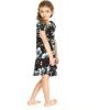 imageGirl Hawaiian Short Sleeve Simple Muumuu Ruffle Dress in Midnight BloomMidnight Bloom