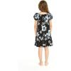 imageGirl Hawaiian Short Sleeve Simple Muumuu Ruffle Dress in Midnight BloomMidnight Bloom