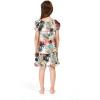 imageGirl Hawaiian Short Sleeve Simple Muumuu Ruffle Dress in Neon SunsetNeon Sunset