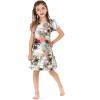 imageGirl Hawaiian Short Sleeve Simple Muumuu Ruffle Dress in Neon SunsetNeon Sunset