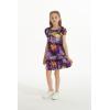 imageGirl Hawaiian Short Sleeve Simple Muumuu Ruffle Dress in Neon SunsetPurple Sunset