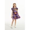 imageGirl Hawaiian Short Sleeve Simple Muumuu Ruffle Dress in Neon SunsetPurple Sunset