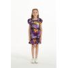 imageGirl Hawaiian Short Sleeve Simple Muumuu Ruffle Dress in Neon SunsetPurple Sunset
