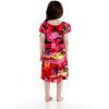 imageGirl Hawaiian Short Sleeve Simple Muumuu Ruffle Dress in Neon SunsetRed Sunset