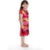imageGirl Hawaiian Short Sleeve Simple Muumuu Ruffle Dress in Neon SunsetRed Sunset