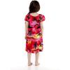 imageGirl Hawaiian Short Sleeve Simple Muumuu Ruffle Dress in Neon SunsetRed Sunset