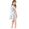 imageGirl Hawaiian Short Sleeve Simple Muumuu Ruffle Dress in Pink Hibiscus Vine BlackPink Hibiscus Vine Turquoise