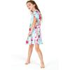 imageGirl Hawaiian Short Sleeve Simple Muumuu Ruffle Dress in Pink Hibiscus Vine BlackPink Hibiscus Vine Turquoise