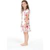 imageGirl Hawaiian Short Sleeve Simple Muumuu Ruffle Dress in Pink Hibiscus Vine BlackPink Hibiscus Vine White