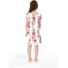 imageGirl Hawaiian Short Sleeve Simple Muumuu Ruffle Dress in Pink Hibiscus Vine BlackPink Hibiscus Vine White