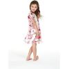 imageGirl Hawaiian Short Sleeve Simple Muumuu Ruffle Dress in Pink Hibiscus Vine BlackPink Hibiscus Vine White