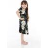 imageGirl Hawaiian Short Sleeve Simple Muumuu Ruffle Dress in Wispy CereusWispy Cereus Black