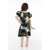 imageGirl Hawaiian Short Sleeve Simple Muumuu Ruffle Dress in Wispy CereusWispy Cereus Black