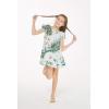 imageGirl Hawaiian Short Sleeve Simple Muumuu Ruffle Dress in Wispy CereusWispy Cereus Light Blue