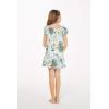 imageGirl Hawaiian Short Sleeve Simple Muumuu Ruffle Dress in Wispy CereusWispy Cereus Light Blue