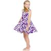 imageGirl Hawaiian Vintage Fit and Flare Dress in Flamingo in LoveClassic Vintage Hibiscus in Purple