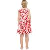 imageGirl Hawaiian Vintage Fit and Flare Dress in Flamingo in LoveClassic Vintage Hibiscus in Red