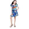 imageGirl Hawaiian Vintage Fit and Flare Dress in Sunset with DolphinShirt Dress in Sunset and Dolphin Blue