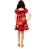 imageGirl Hawaiian Vintage Fit and Flare Dress in Sunset with DolphinShirt Dress in Sunset and Dolphin Red
