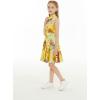 imageGirl Hawaiian Vintage Fit and Flare Dress in Sunset with DolphinShirt Dress in Sunset and Dolphin Yellow