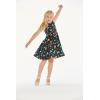 imageGirl Hawaiian Vintage Fit and Flare Dress in Vintage Tropical ToileFlamingo Party Black