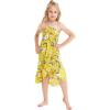 imageGirl Hawaiian Halter Dress in Red SunsetGarden Poppy Yellow