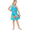 imageGirl Hawaiian Round Neck with Ruffle Dress in Day Dream BloomPretty Tropical Turquoise