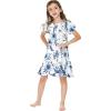 imageGirl Hawaiian Short Sleeve Simple Muumuu Ruffle Dress in Midnight BloomDay Dream Bloom