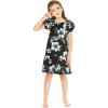 imageGirl Hawaiian Short Sleeve Simple Muumuu Ruffle Dress in Midnight BloomMidnight Bloom