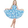 imageGirl Hawaiian Vintage Fit and Flare Dress in Flamingo in LoveClassic Vintage Hibiscus in Blue