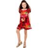 Shirt Dress in Sunset and Dolphin Red