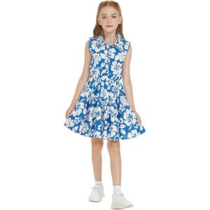 imageGirl Hawaiian Collar Shirt Dress in Classic HibiscusShirt Dress in Classic Hibiscus Blue