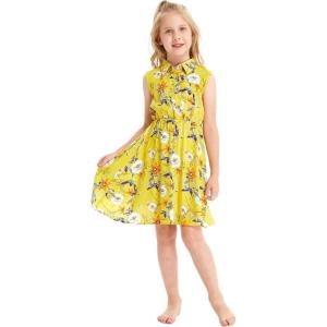imageGirl Hawaiian Collar Shirt Dress in Garden Poppy YellowGarden Poppy Yellow