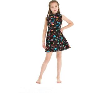 imageGirl Hawaiian Vintage Fit and Flare Dress in Flamingo in LoveShirt Dress in Flamingo Party Black