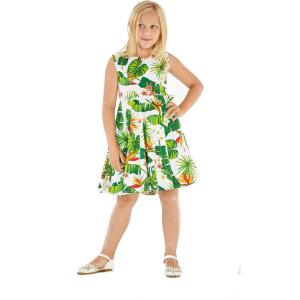 imageGirl Hawaiian Vintage Fit and Flare Dress in Vintage Tropical ToileBird of Paradise White