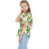 imageGirl Elastic Strap Hawaiian Luau Poncho Top in Classic Hibiscus BlueBird of Paradise
