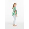 imageGirl Elastic Strap Hawaiian Luau Poncho Top in Classic Hibiscus BlueClassic Hibiscus Green
