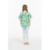 imageGirl Elastic Strap Hawaiian Luau Poncho Top in Classic Hibiscus BlueClassic Hibiscus Green