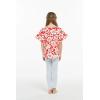 imageGirl Elastic Strap Hawaiian Luau Poncho Top in Classic Hibiscus BlueClassic Hibiscus Red