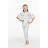 imageGirl Elastic Strap Hawaiian Luau Poncho Top in Classic Hibiscus BlueVintage Tropical Toile