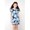imageGirl Hawaiian Short Sleeve Simple Muumuu Ruffle Dress in Pacific PalmPacific Palm Navy